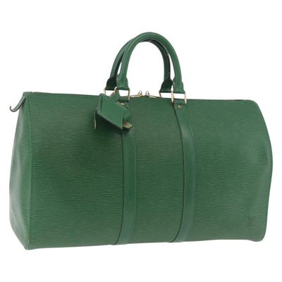 LOUIS VUITTON Epi Keepall 45 Boston Bag Green M42974 LV Auth 182828
