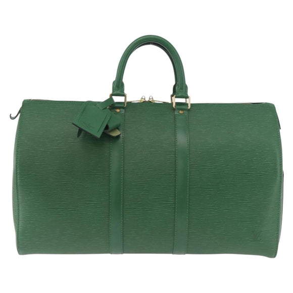 LOUIS VUITTON Epi Keepall 45 Boston Bag Green M42974 LV Auth 182828