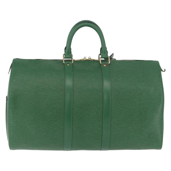 LOUIS VUITTON Epi Keepall 45 Boston Bag Green M42974 LV Auth 182828