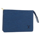 LOUIS VUITTON Epi Trousse Toilette15 Etui Blauw LV Auth 182832-1