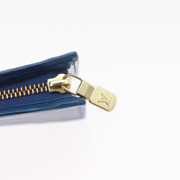 LOUIS VUITTON Epi Trousse Toilette15 Etui Blauw LV Auth 182832