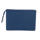 LOUIS VUITTON Epi Trousse Toilette15 Etui Blauw LV Auth 182832-2