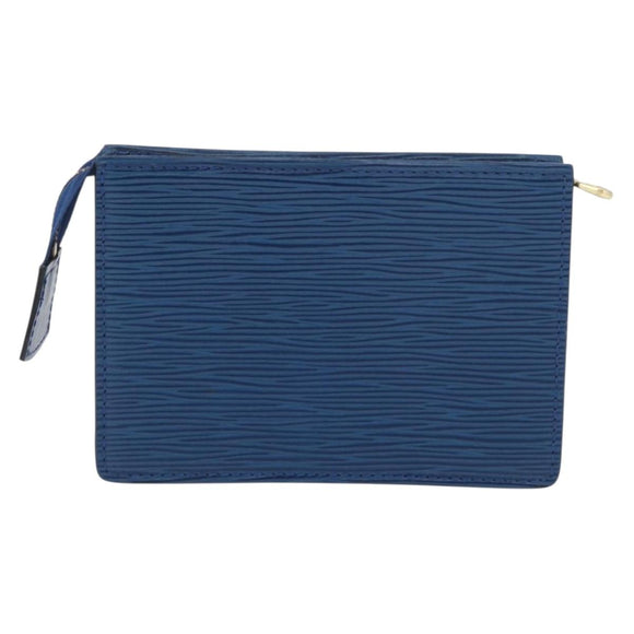 LOUIS VUITTON Epi Trousse Toilette15 Etui Blauw LV Auth 182832