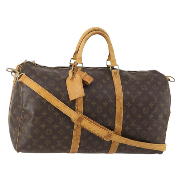 LOUIS VUITTON Monogram Keepall Bandouliere 50 Boston Tasche M41416 LV Auth 182846