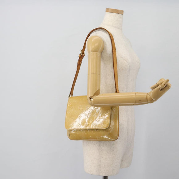 LOUIS VUITTON Monogram Vernis Thompson Street Tas Beige M91301 LV Auth 182856