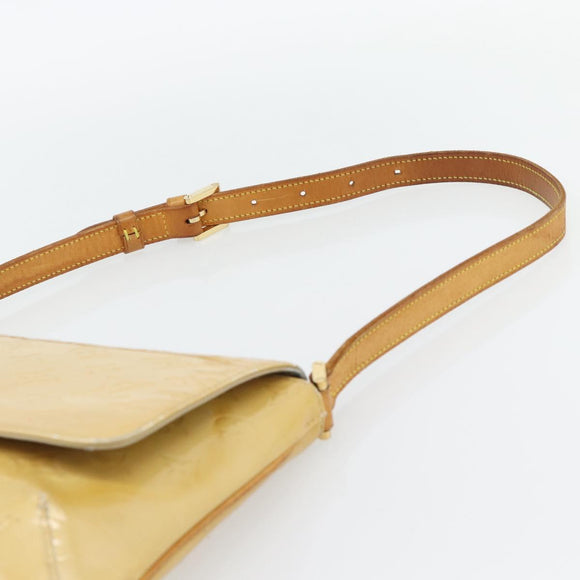 LOUIS VUITTON Monogram Vernis Thompson Street Tas Beige M91301 LV Auth 182856