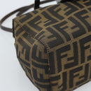 FENDI Zucca Canvas Mamma Baguette Hand Bag Brown Black Auth 182861A-11