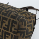 FENDI Zucca Canvas Mamma Baguette Hand Bag Brown Black Auth 182861A-12