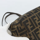 FENDI Zucca Canvas Mamma Baguette Hand Bag Brown Black Auth 182861A-13