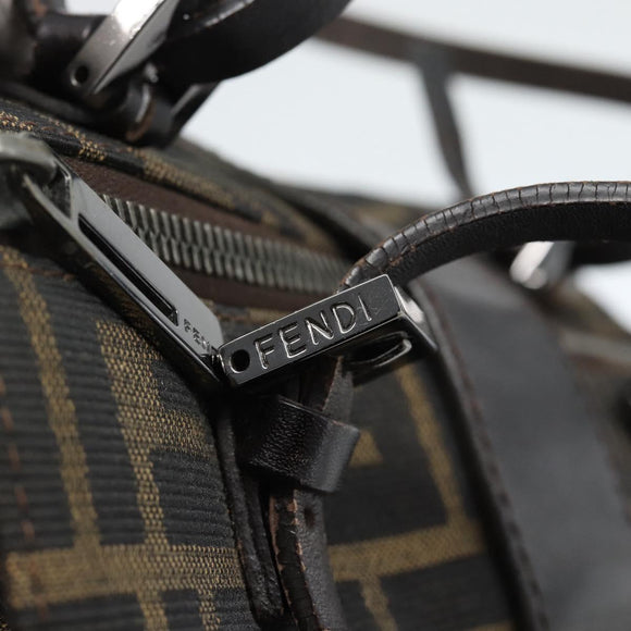 FENDI Zucca Canvas Mamma Baguette Hand Bag Brown Black Auth 182861A