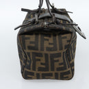 FENDI Zucca Canvas Mamma Baguette Hand Bag Brown Black Auth 182861A-4