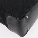 GUCCI GG Canvas Bamboo Handtas Zwart 112526 Auth 182862-11
