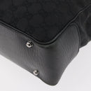 GUCCI GG Canvas Bamboo Handtas Zwart 112526 Auth 182862-14