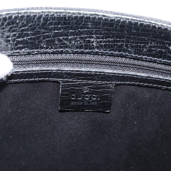 GUCCI GG Canvas Bamboo Handtas Zwart 112526 Auth 182862