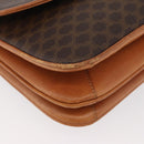 CELINE Macadam Canvas Shoulder Bag PVC Leather Brown Gold Auth 182863-9
