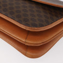 CELINE Macadam Canvas Shoulder Bag PVC Leather Brown Gold Auth 182863-14