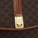 CELINE Macadam Canvas Shoulder Bag PVC Leather Brown Gold Auth 182863-17