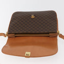 CELINE Macadam Canvas Shoulder Bag PVC Leather Brown Gold Auth 182863-10