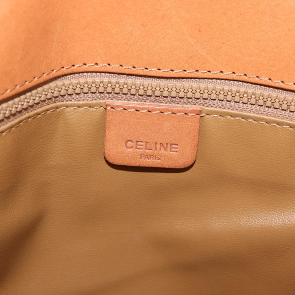 CELINE Macadam Canvas Shoulder Bag PVC Leather Brown Gold Auth 182863