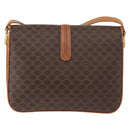 CELINE Macadam Canvas Shoulder Bag PVC Leather Brown Gold Auth 182863-2