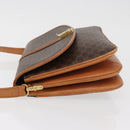 CELINE Macadam Canvas Shoulder Bag PVC Leather Brown Gold Auth 182863-4