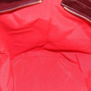 Salvatore Ferragamo Gancini Tote Bag Canvas Goud Bordeaux Auth 182865-20