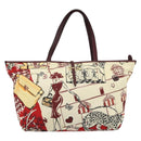 Salvatore Ferragamo Gancini Tote Bag Canvas Goud Bordeaux Auth 182865-13