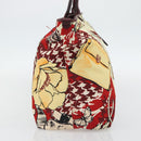 Salvatore Ferragamo Gancini Tote Bag Canvas Goud Bordeaux Auth 182865-3