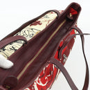 Salvatore Ferragamo Gancini Tote Bag Canvas Goud Bordeaux Auth 182865-6