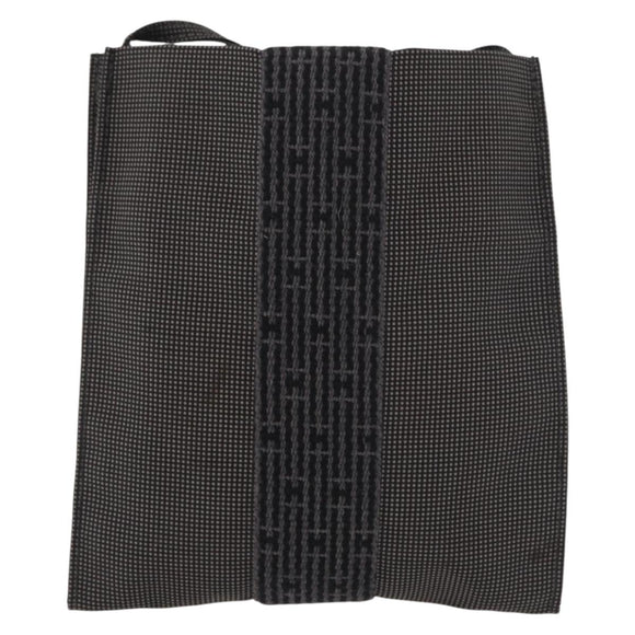 HERMES Her Line Pochette Schoudertas Canvas Grijs Auth 182866