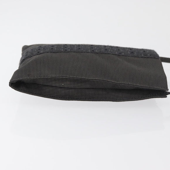 HERMES Her Line Pochette Schoudertas Canvas Grijs Auth 182866