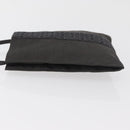HERMES Her Line Pochette Schoudertas Canvas Grijs Auth 182866-5