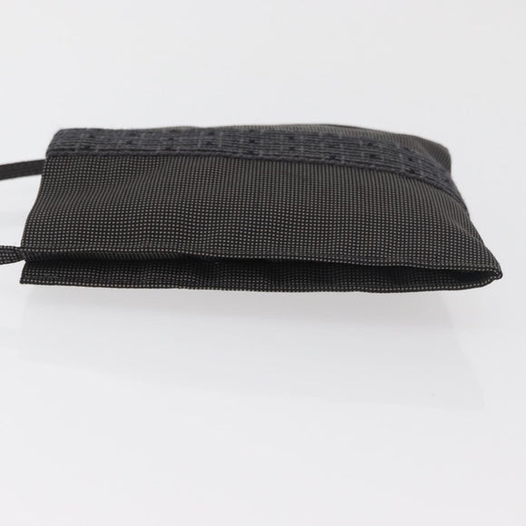 HERMES Her Line Pochette Schoudertas Canvas Grijs Auth 182866