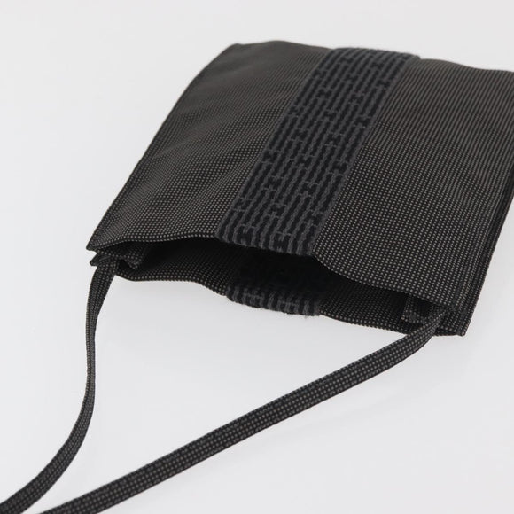 HERMES Her Line Pochette Schoudertas Canvas Grijs Auth 182866