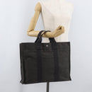 HERMES Her Line MM Handtasche Canvas Grau Silber Auth 182867-21
