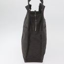 HERMES Her Line MM Handtasche Canvas Grau Silber Auth 182867-4
