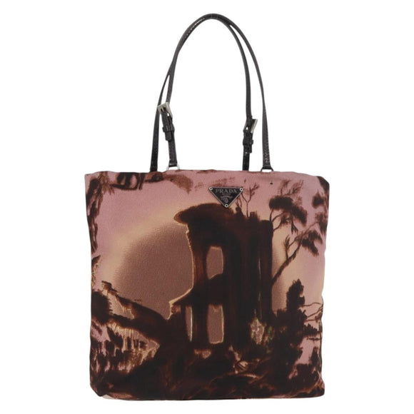 PRADA Handtas Nylon Roze Zilver Origineel 182868A