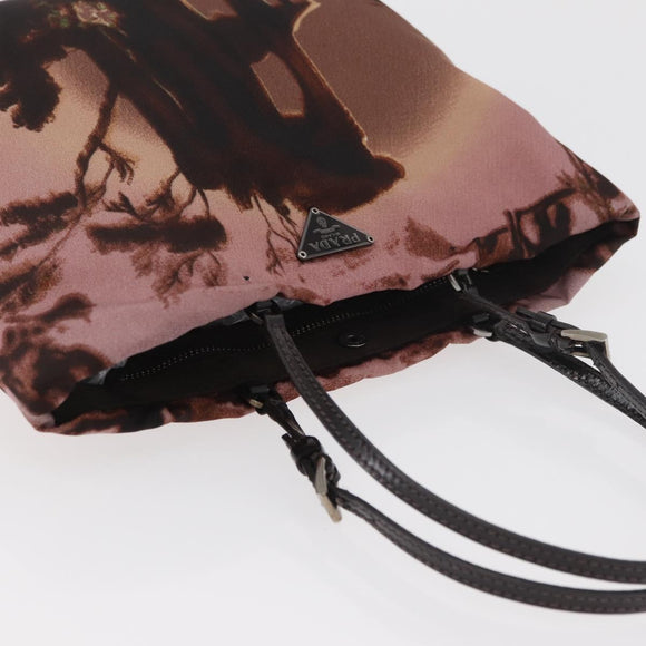 PRADA Handtas Nylon Roze Zilver Origineel 182868A