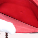 CHANEL Matelasse Chain Shoulder Bag Lamb Skin Red Silver CC Auth 182870SAV-23