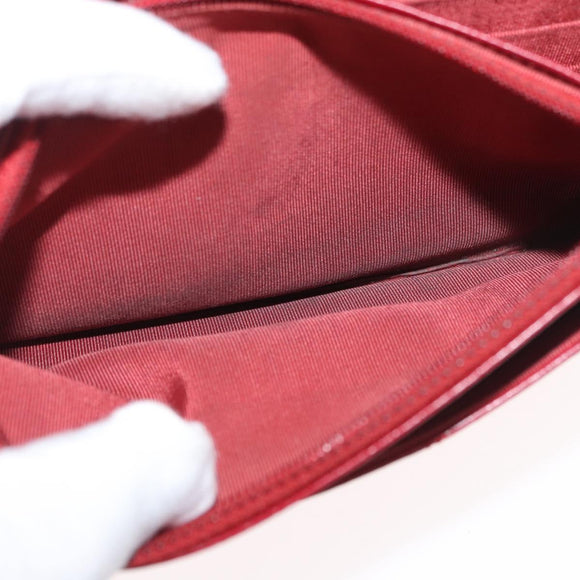 CHANEL Matelasse Chain Shoulder Bag Lamb Skin Red Silver CC Auth 182870SAV