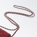 CHANEL Matelasse Chain Shoulder Bag Lamb Skin Red Silver CC Auth 182870SAV-8