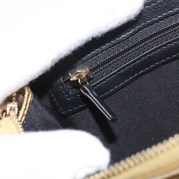 CHANEL COCO Mark Clutch Bag Calf Skin Gold CC Auth 182873SAM