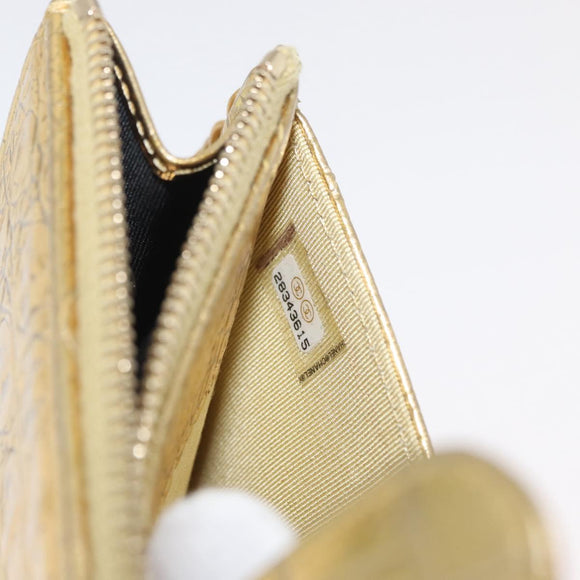 CHANEL COCO Mark Clutch Bag Calf Skin Gold CC Auth 182873SAM