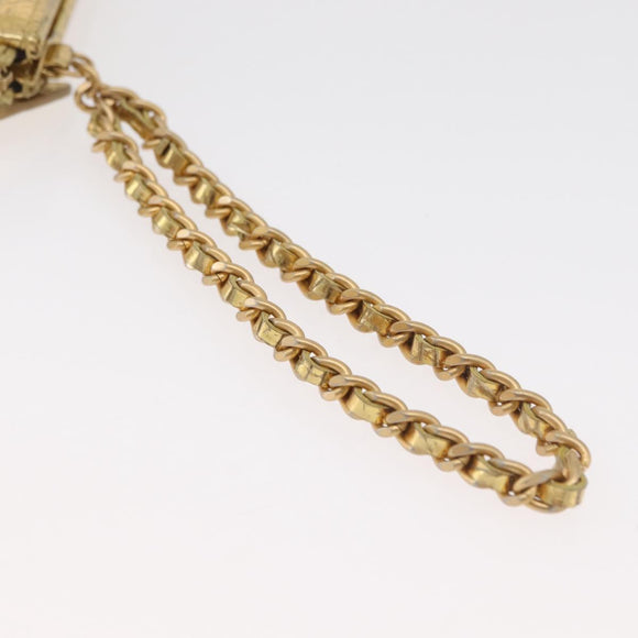 CHANEL COCO Mark Clutch Bag Calf Skin Gold CC Auth 182873SAM
