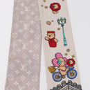 LOUIS VUITTON Monogram Vivienne Bando BB Scarf Silk Pink M77933 LV Auth 182876A-4