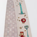 LOUIS VUITTON Monogram Vivienne Bando BB Scarf Silk Pink M77933 LV Auth 182876A-5