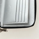 CHANEL Matelassé Cambon Line Geldbörse Leder Schwarz Silber CC Auth 182878M-18