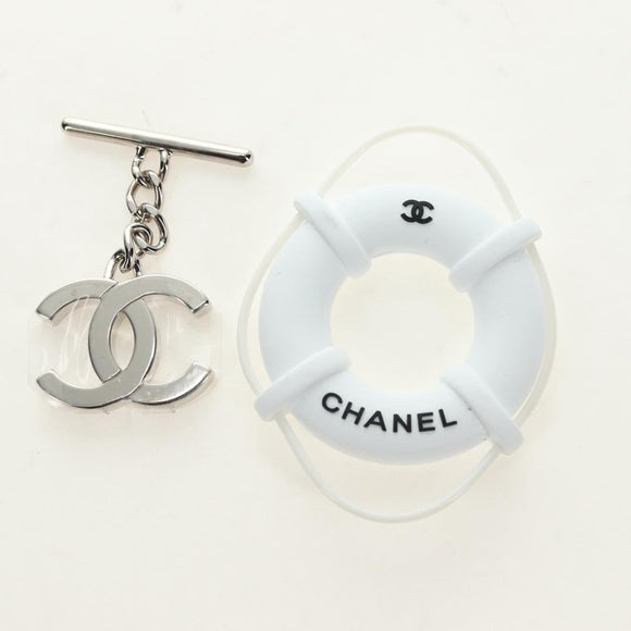 CHANEL Matelassé Cambon Line Geldbörse Leder Schwarz Silber CC Auth 182878M