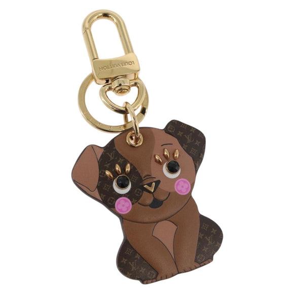 LOUIS VUITTON Monogram Porte Cles LV Puppy Charm Brown M80242 LV Auth 182879SAM