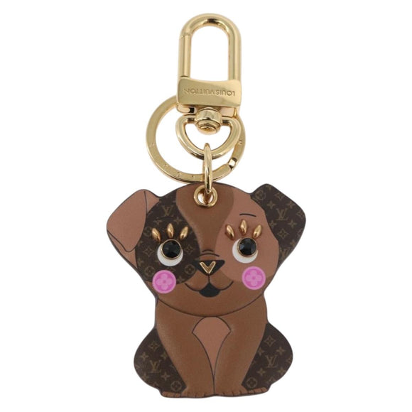 LOUIS VUITTON Monogram Porte Cles LV Puppy Charm Brown M80242 LV Auth 182879SAM